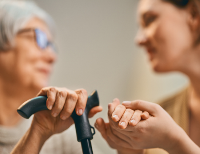 Adult patient participating in physical therapy