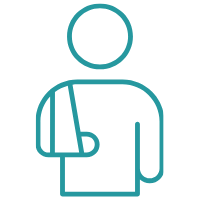 Personal injury rehabilitation physical therapy icon